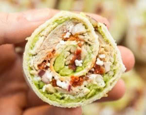 Chicken, Avocado and Salad roll-ups
